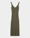 Toccin Kayla Crochet Tank Midi Dress In Gray