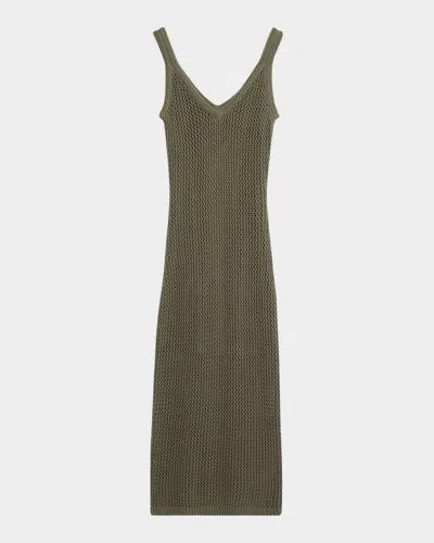 Toccin Kayla Crochet Tank Midi Dress In Gray