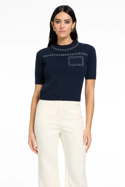 Toccin Kelly Short Sleeve Pocket Tee In Blue