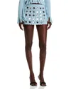 Toccin Kendra Mirrored Crocheted Mini Skirt In Blue