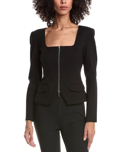 Toccin Koda Zip Front Long Sleeve Top In Black