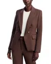 Toccin Kylie Suiting Double Breasted Blazer In Brown