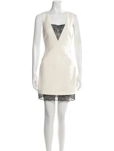 Pre-owned Toccin Lace Pattern Mini Dress W/ Tags In Neutrals