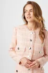 Toccin Lainey Crew Neck Tweed Jacket In Black