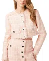 Toccin Lainey Crewneck Crop Jacket In Pink