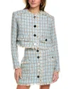 Toccin Lainey Tweed Jacket In Blue