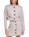 Toccin Lainey Cropped Tweed Jacket In Pink