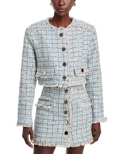 Toccin Lainey Tweed Jacket In Blue