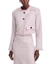 Toccin Lainey Cropped Tweed Jacket In Soft Orchid
