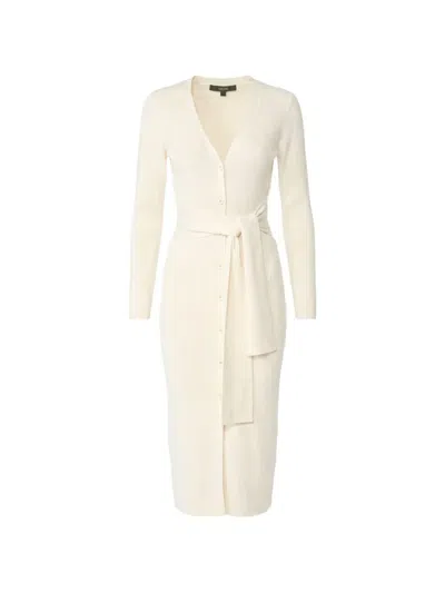 Toccin Lara Belted Cardi Midi Dress In Neutral
