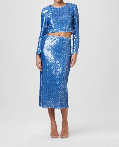 Toccin Leilani Pencil Skirt In Steel Blue