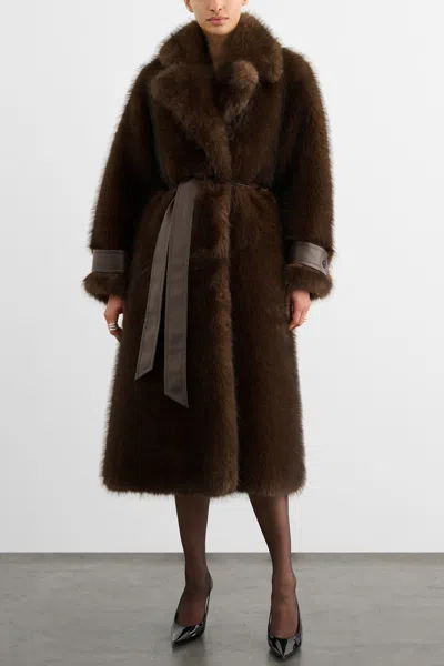 Toccin Lennix Oversized Coat In Brown