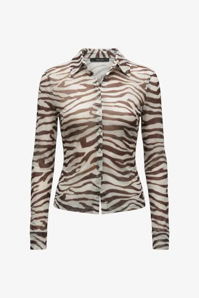 Toccin Lennon Fitted Button-down In Animal Print