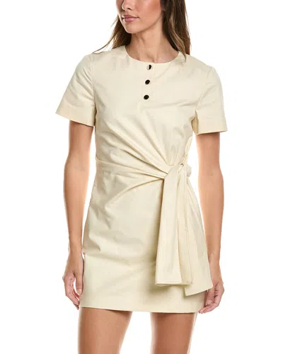 Toccin Leonie Henley Tie Front Mini Dress In Brown