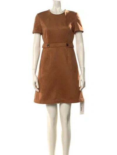 Pre-owned Toccin Linen Mini Dress In Brown