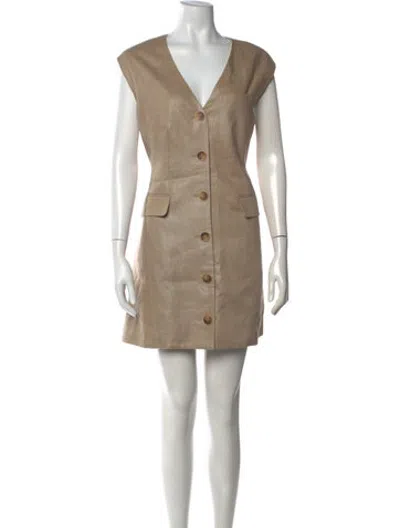 Pre-owned Toccin Linen Mini Dress In Neutrals