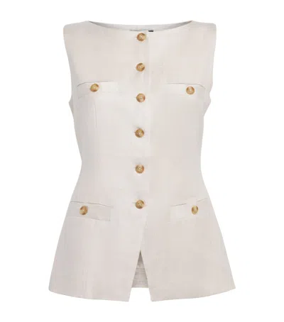 Toccin Linen-blend Amra Waistcoat In Beige