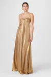Toccin Liza Spaghetti Strap Cascade Gown In Multi