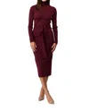 Toccin Logan Turtleneck Tie-front Midi Dress In White