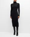 Toccin Women's Rib-knit Turtleneck Midi-dress In Jet