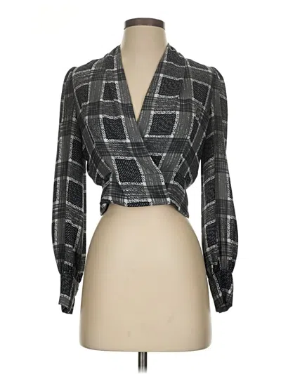 Pre-owned Toccin Long Sleeve Blouse In Gray