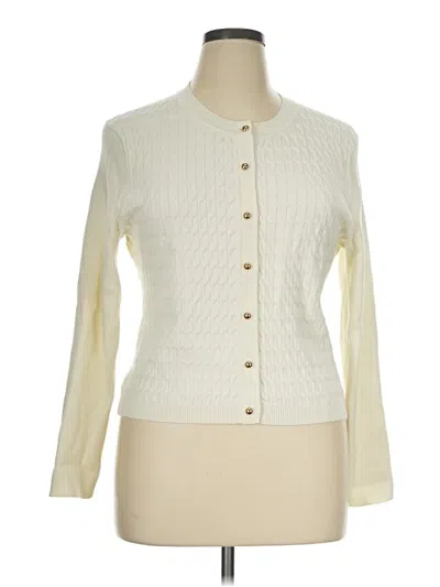 Pre-owned Toccin Long Sleeve Top Ivory Mock Neckline Tops