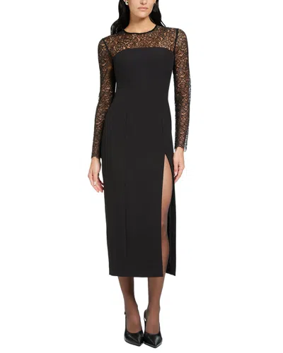 Toccin Loretta Lace Combo Midi Dress In Black
