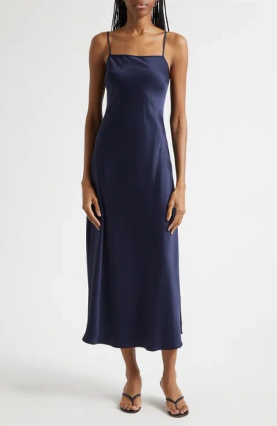 Toccin Lou Lou Satin Slipdress In Blue