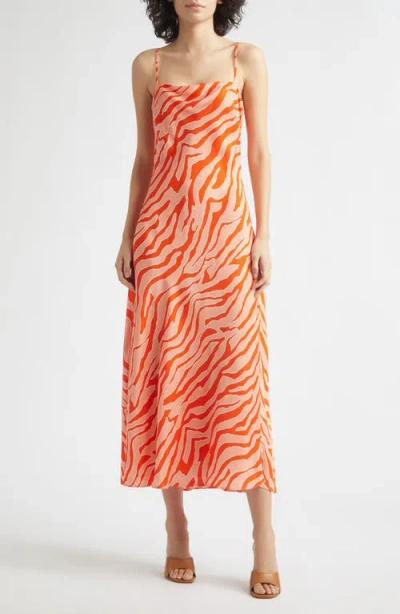Toccin Lou Lou Zebra Print Slipdress In Red