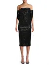 Toccin Loulou Sequined Bow-back Midi-dress In Black In Black