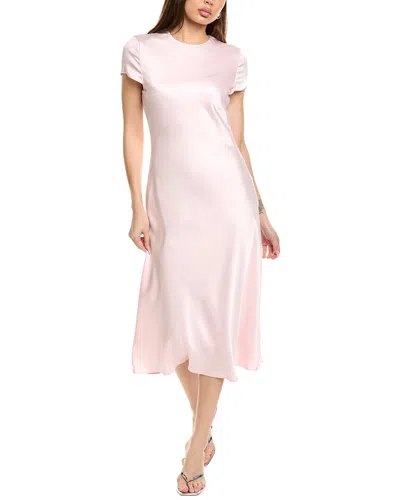 Toccin Luciana Bias Silky Satin Slip Dress In Pink