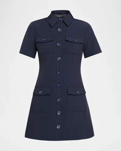 Toccin Lydia Short-sleeve Mini Dress In Blue