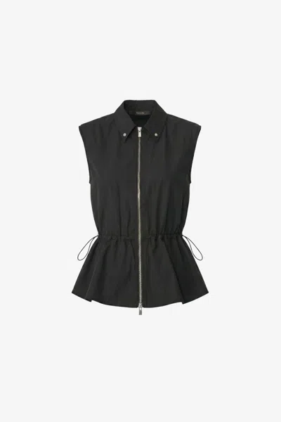 Toccin Lyra Zip-front Sleeveless Top In Black