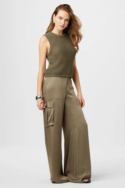 Toccin Maia Satin Cargo Pants In Green