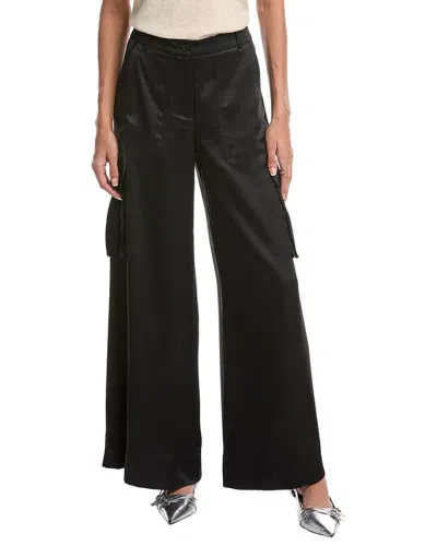 Toccin Maia Silky Satin Cargo Pants In Black