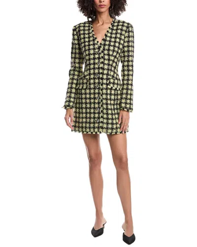 TOCCIN TOCCIN MALLORY STRONG SHOULDER BUTTON FRONT WOOL-BLEND DRESS