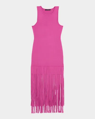 Toccin Margaux Mini Dress With Fringe In Pink