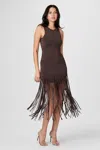 Toccin Margaux Fringe Knit Dress In Brown