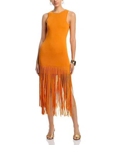 Toccin Margaux Sleeveless Fringe Dress In Mango