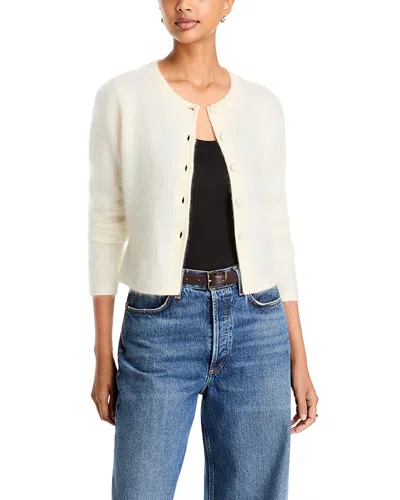 Toccin Mariah Cashmere Brushed Finish Cardigan In White
