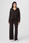 Toccin Mason Drawstring Wide Leg Pants In Brown