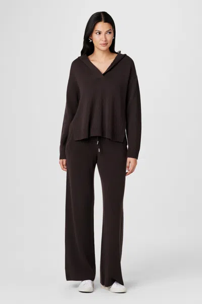 Toccin Mason Drawstring Wide Leg Pants In Brown