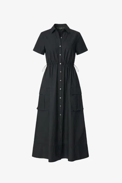 Toccin Maxine Short Sleeve Shirt Dress With Cargo Pockets In Black