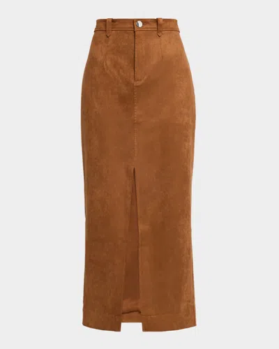 TOCCIN MEG FAUX SUEDE MIDI SKIRT