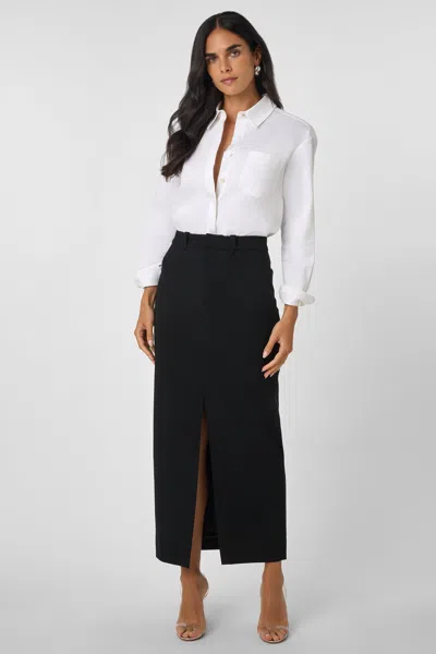 Toccin Meg Midi Skirt With Slit In White