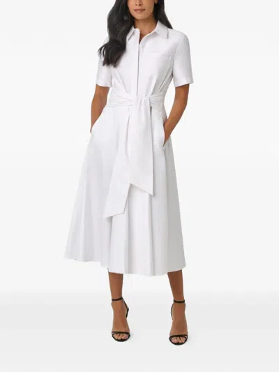 Toccin Megan Tie-front Short-sleeve Shirt Dress In White