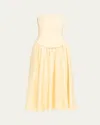 Toccin Melody Corset Combo Midi Dress In Butter