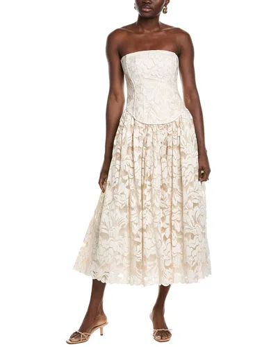 Toccin Melody Corset Midi Dress In Neutral