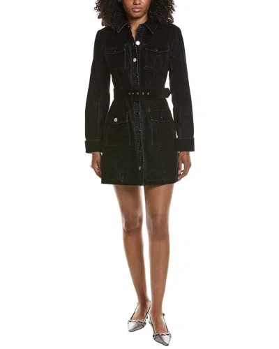 Toccin Mercer Velvet Shirtdress In Black