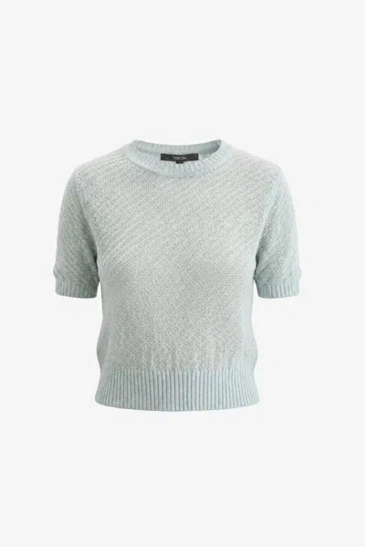 Toccin Merryn Short Sleeve Sweater In Blue